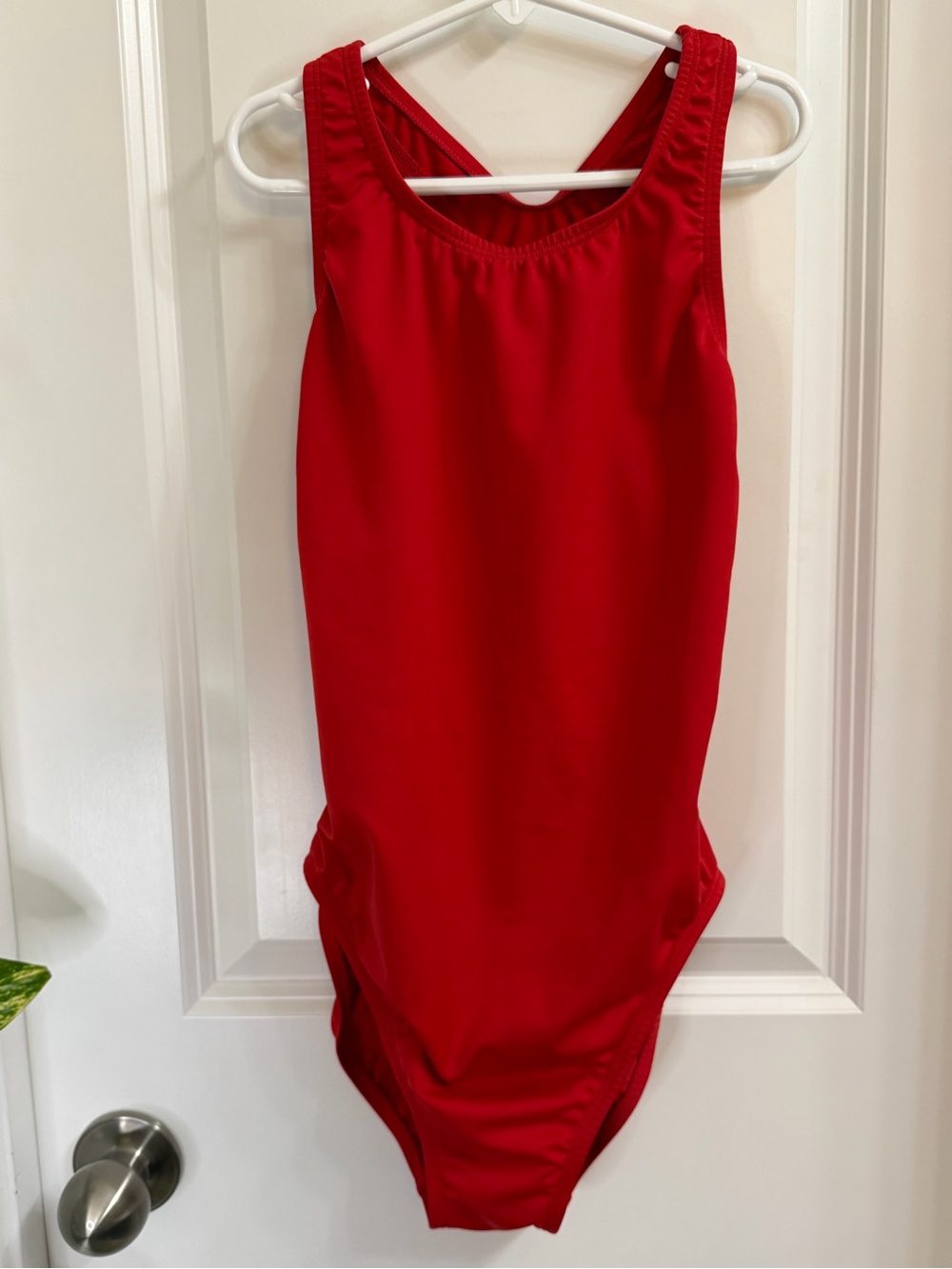 Dolfin Bright Red One-Piece Women’s Competition & Lifeguard Swimsuit Sz 36 (Lg)